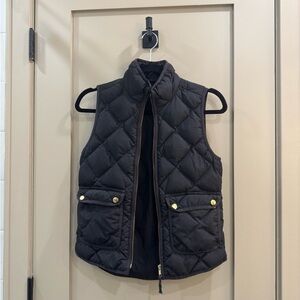 J. Crew Black Quilted Vest